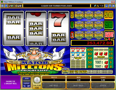 Jackpot progressif Major Millions